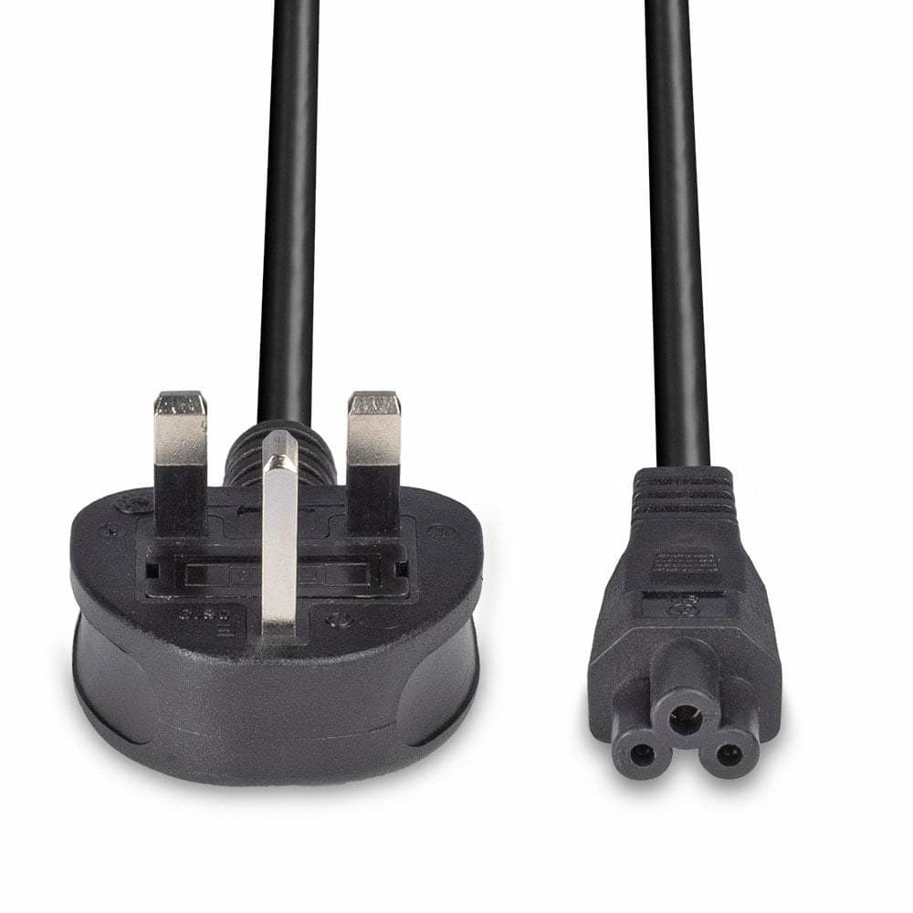Lindy 1m UK 3-Pin Plug to IEC C5 Cloverleaf Mains Cable, 3A Fused, Black (30460) - Image 4