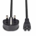 Lindy 1m UK 3-Pin Plug to IEC C5 Cloverleaf Mains Cable, 3A Fused, Black (30460) thumbnail 4