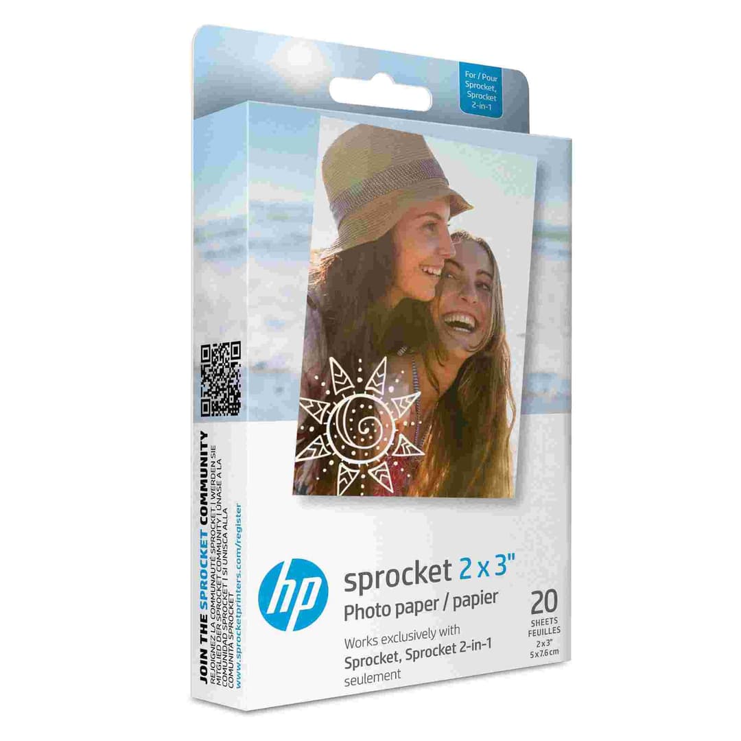 HP Sprocket 2x3" Premium Zink Sticky Back Photo Paper - 20 Sheets - Image 1
