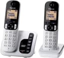 Panasonic KX-TGC222EB Twin Digital Cordless Phone DECT Answering Machine Call Blocker - Silver thumbnail 1