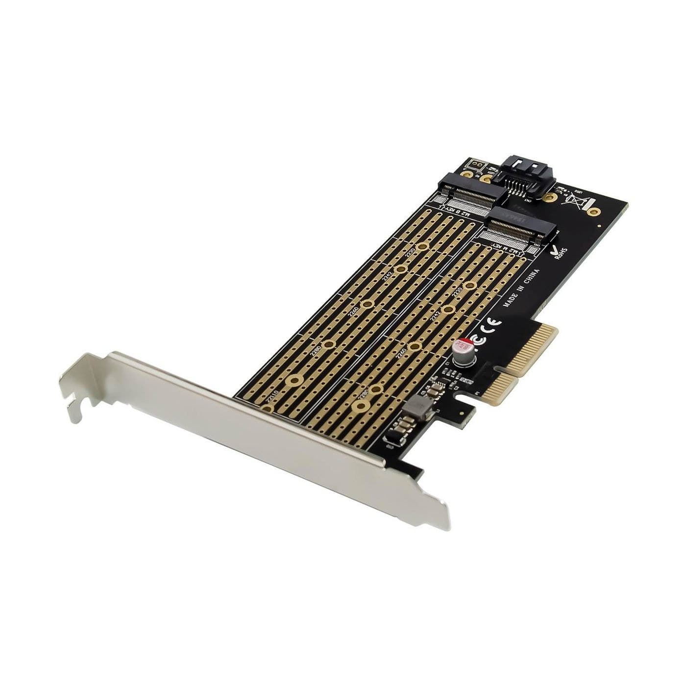 MicroConnect MC-PCIE-X4M2 PCIe 3.0 x4 M.2 NVMe & SATA SSD Adapter Card