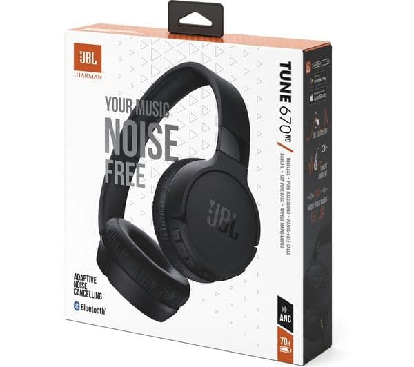 JBL Tune 670NC Wireless Bluetooth On-Ear Noise-Cancelling Headphones - Black - Image 10