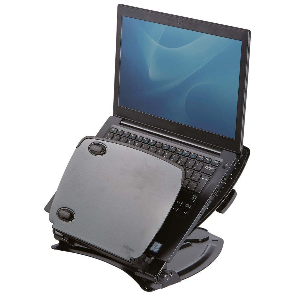 Fellowes 8024602 Professional Series Laptop Workstation with 4 Port USB 2.0 Hub 9 Height Settings 85-245mm Max Size 17 inch Max Weight 6.8kg Black
