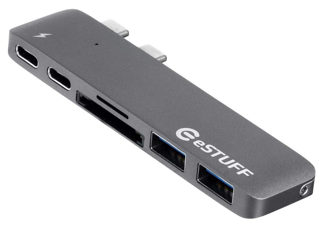 eSTUFF Allure USB-C Slot-in Hub Pro for MacBook Pro 13"/15" - Grey (ES84122-GREY) - Image 1