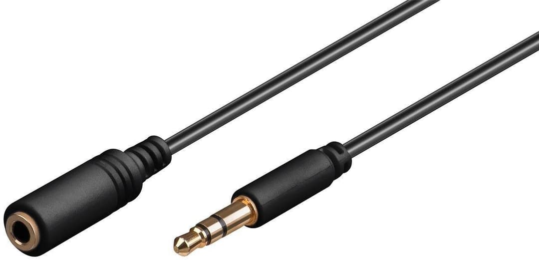 Microconnect Headphone & AUX Extension Cable 3.5 mm Minijack Male to Female Black - 0.5m - Image 1
