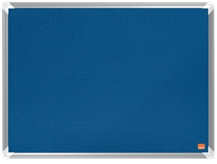 Nobo Premium Plus Blue Felt Notice Board with Aluminium Trim - 600 x 450mm