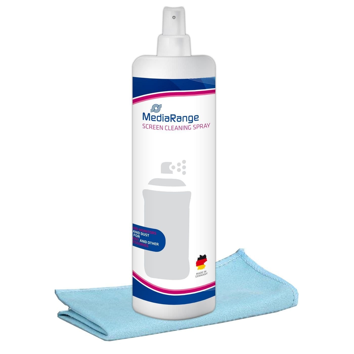 MediaRange Equipment Cleaning Kit, Wet/Dry Cloths & 250ml Cleaning Liquid