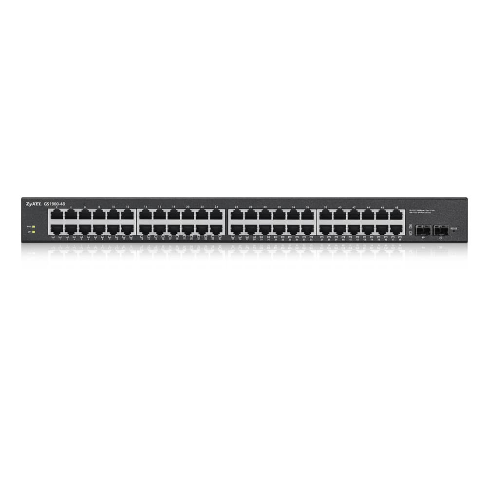 Zyxel GS1900-48 v2 48-Port Gigabit Smart Managed Rackmount Switch with 2 x SFP (GS1900-48-GB0102F)