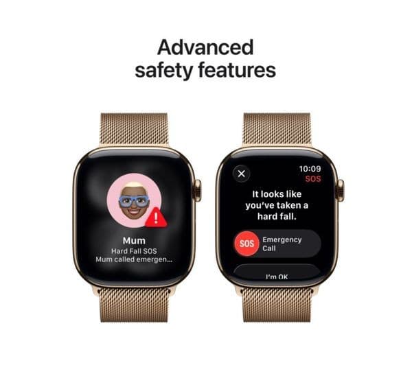 Apple Watch Series 11 GPS + Cellular 46mm Gold Titanium Case with Gold Milanese Loop - M/L - Image 2