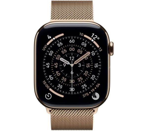 Apple Watch Series 11 GPS + Cellular 46mm Gold Titanium Case with Gold Milanese Loop - M/L - Image 7