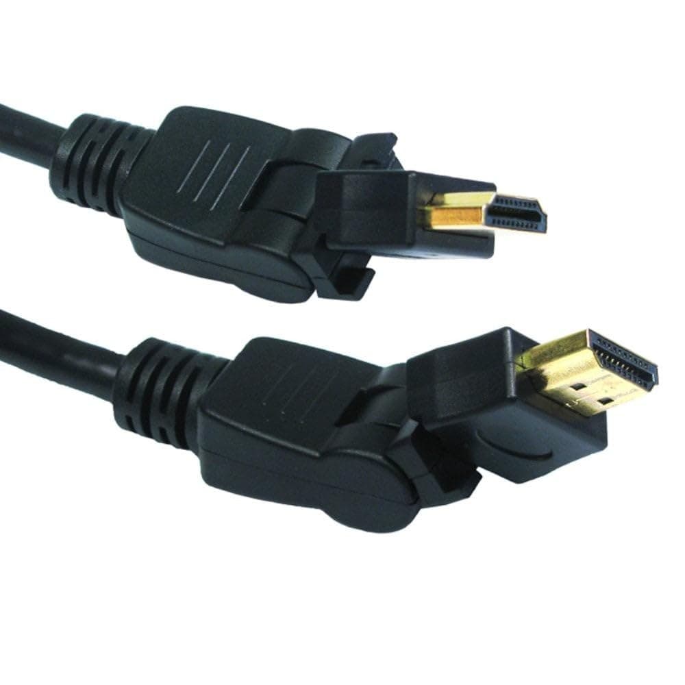 Cables Direct 2m HDMI Male to Male Cable with Rotate & Swivel Connectors, Black - Image 1