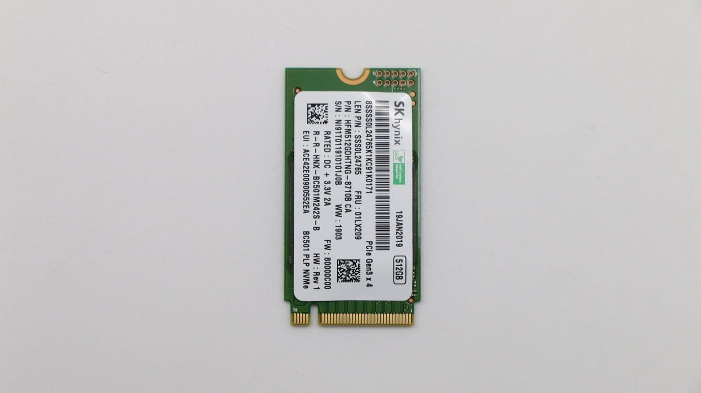 Lenovo 01LX209 512GB M.2 2242 PCIe 3.0 x4 NVMe SSD (SK Hynix BC501) for ThinkPad E14/E15