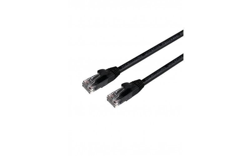 Mercodan UltraFlex Cat6 U/UTP Patch Cable 10m Black, LSZH Halogen-Free, AWG26 Copper, RJ45, FLUKE Tested (MPN 371238100) - Image 1