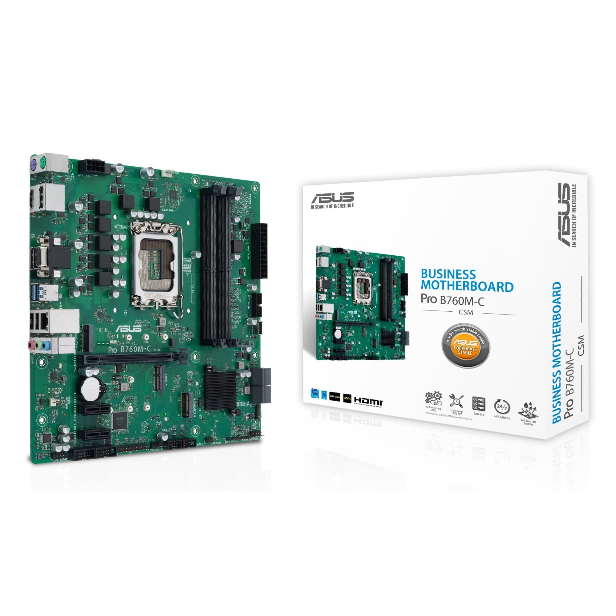 ASUS PRO B760M-C-CSM Intel B760 DDR5 Micro-ATX LGA 1700 Motherboard