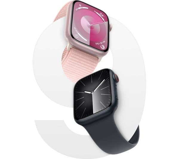 APPLE Watch Series 9 Cellular - 41 mm Midnight Aluminium Case with Midnight Sports Band, S/M - Image 5