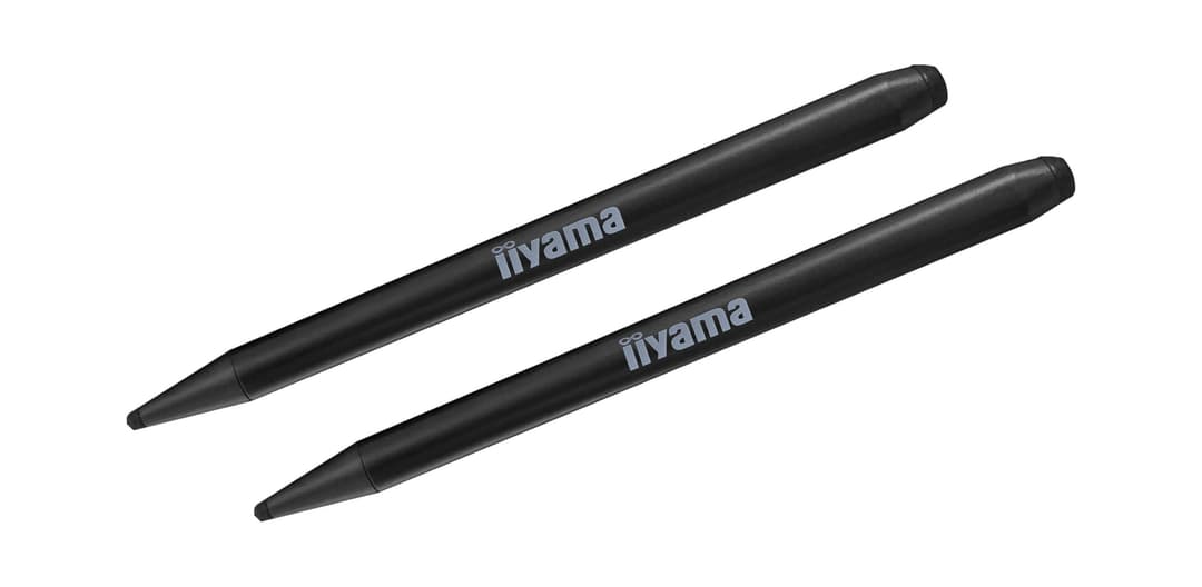 iiyama STYLUS-P13 Dual-Tip Stylus Pens for TE12/TE14/TE18 Series Interactive Displays, 2-Pack - Black (STYLUS-P13) - Image 1