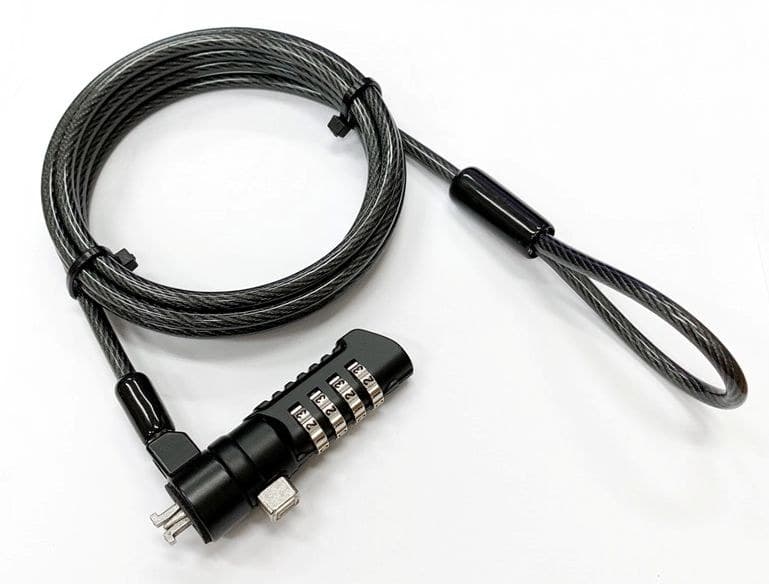 eSTUFF 4-Digit Combination Laptop Security Cable Lock, 1.8m - Black