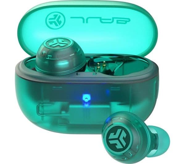 JLab Go Pop ANC True Wireless Earbuds - Transparent Teal - Image 1