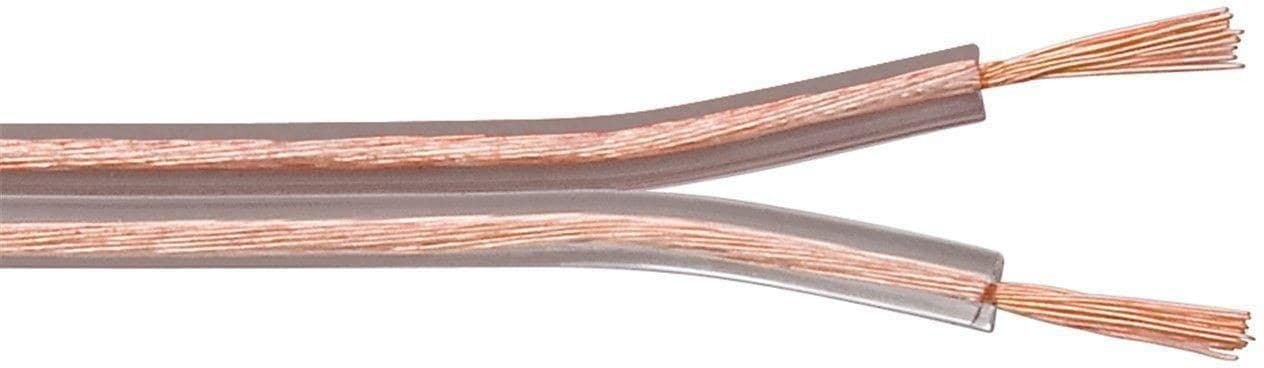 Speaker cable, 100m, 2x1,5mm², Transparent