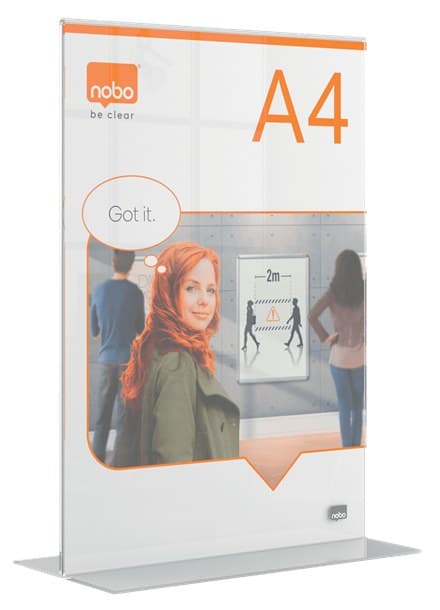 Nobo Premium Plus Clear Acrylic Freestanding Poster Frame - A4 - Image 3