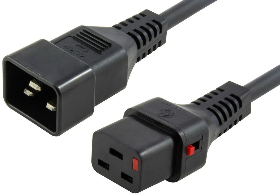 Microconnect Power Cord C19 IEC Lock to C20 16A - 2m Black - Image 1