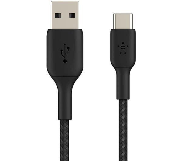 Belkin Braided USB-C to USB-A Cable 1m Black - Image 1