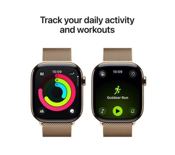 Apple Watch Series 11 GPS + Cellular 46mm Gold Titanium Case with Gold Milanese Loop - S/M - Image 4
