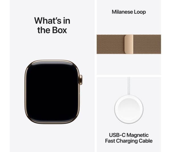 Apple Watch Series 11 GPS + Cellular 46mm Gold Titanium Case with Gold Milanese Loop - S/M - Image 9