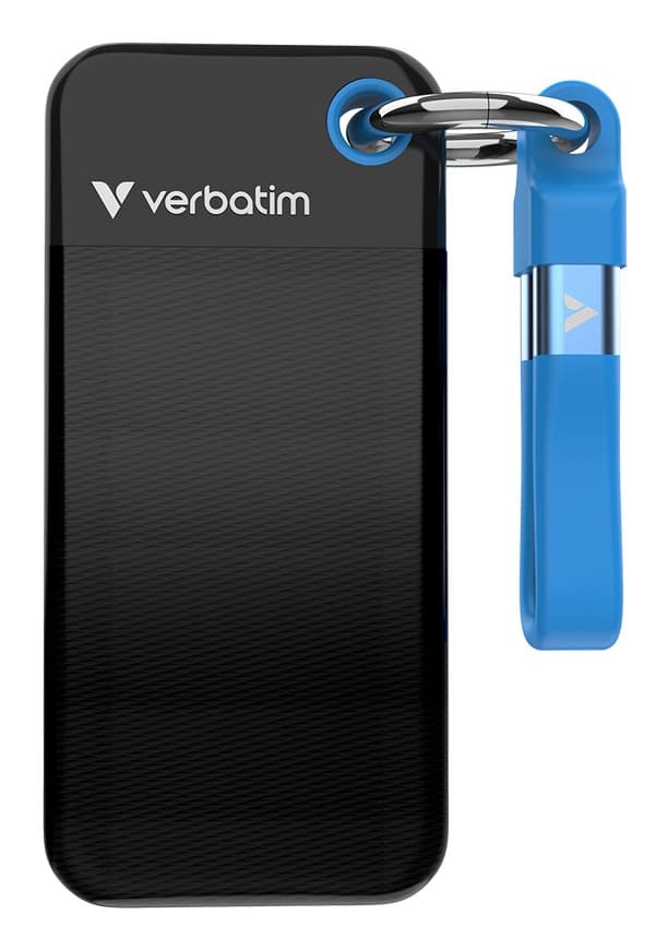 Verbatim Pocket SSD USB 3.2 Gen 2 512GB - Black/Blue - Image 1