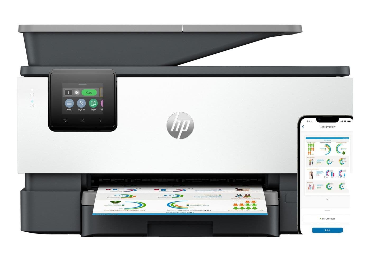 HP OfficeJet Pro 9120b All-in-One A4 Colour Inkjet Printer - Wireless, Fax