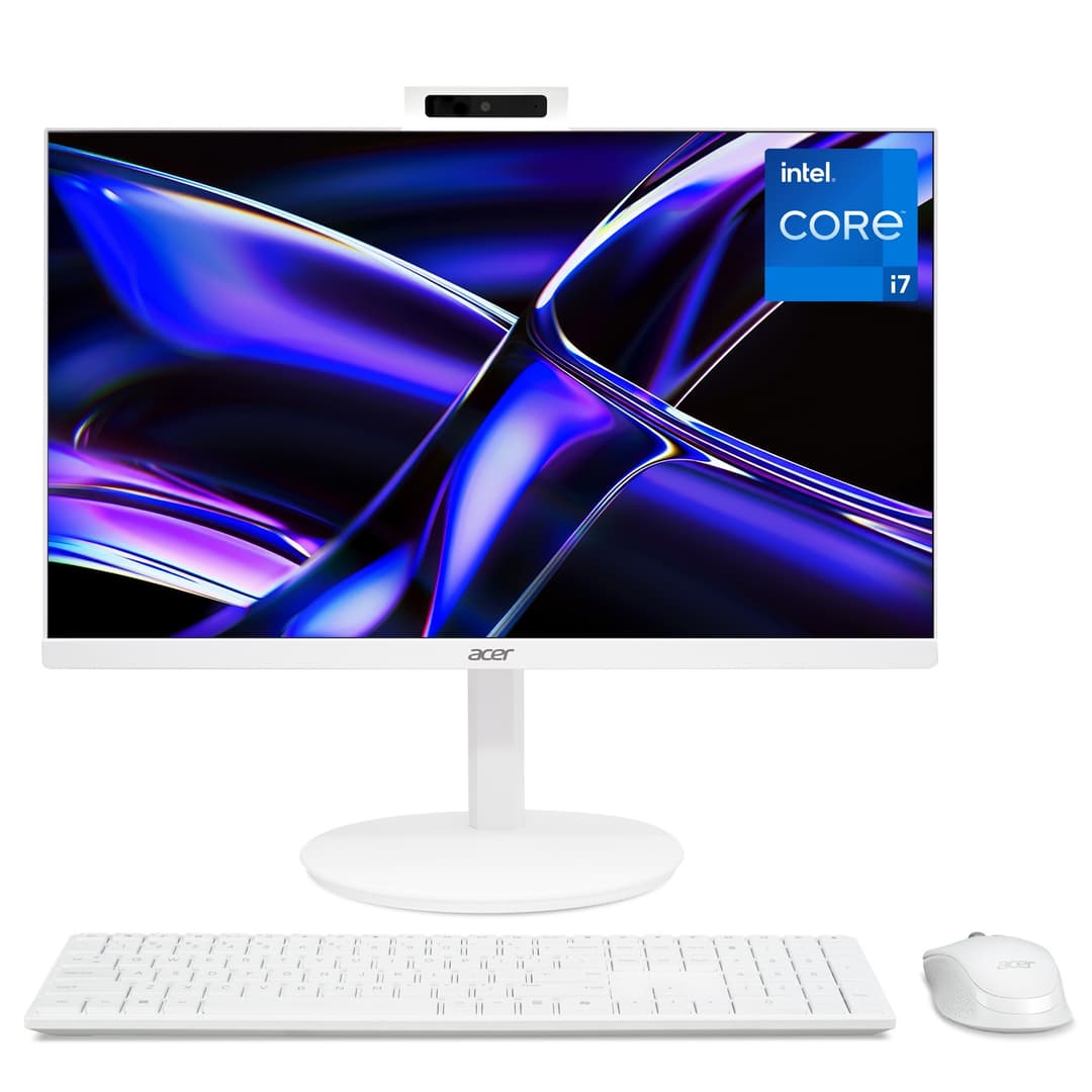 Acer Aspire C27-A Intel Core i7-1355U 8GB RAM 1TB SSD 27" Full HD Windows 11 Home All-in-One Desktop PC - White - Image 1