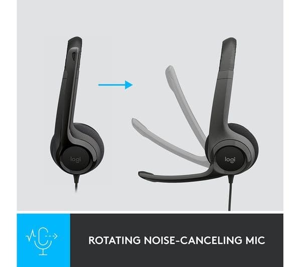 LOGITECH H390 USB-A Wired Computer Headset with Noise-Cancelling Mic - Graphite - Image 3
