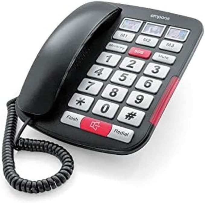 Emporia AMPLi40 Big Button Amplified Corded Home Phone Black Silver - Image 1