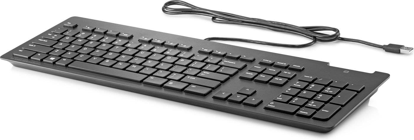HP Business Slim Smartcard USB Keyboard, Black - EU Layout