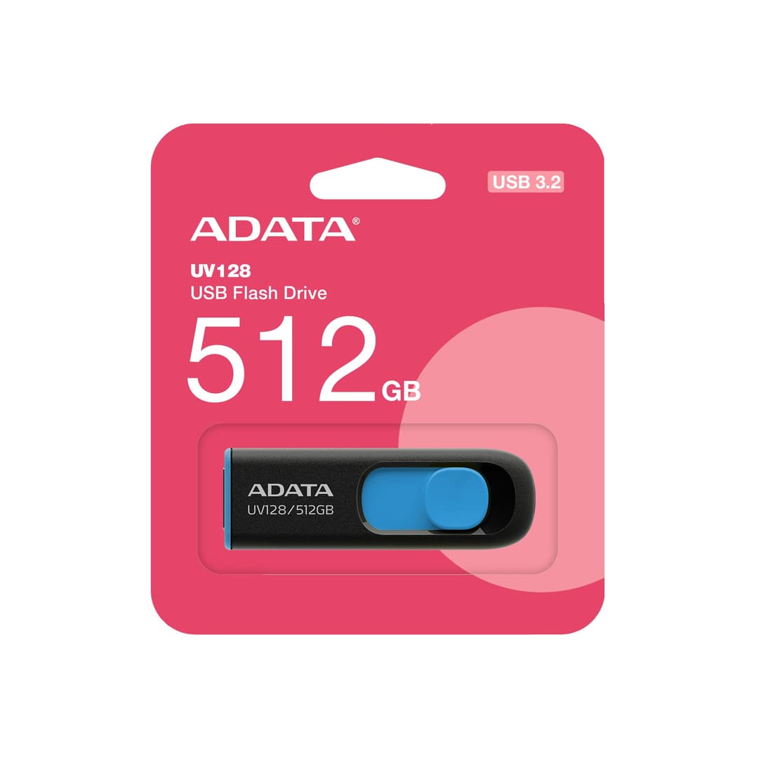 ADATA UV128 USB flash drive 512 GB USB Type-A 3.2 Gen 1 (3.1 Gen 1) Black, Blue - Image 4