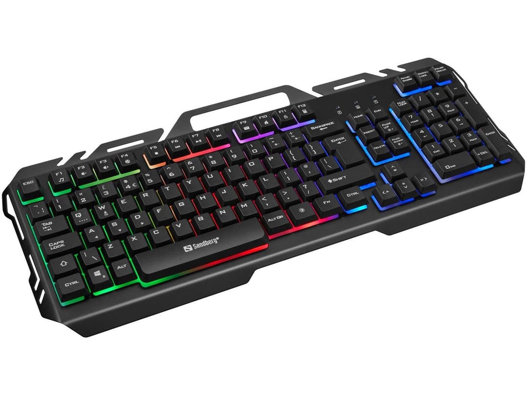 Sandberg IronStorm Keyboard BE (640-25) Belgian AZERTY Backlit Gaming Keyboard - Black - Image 1