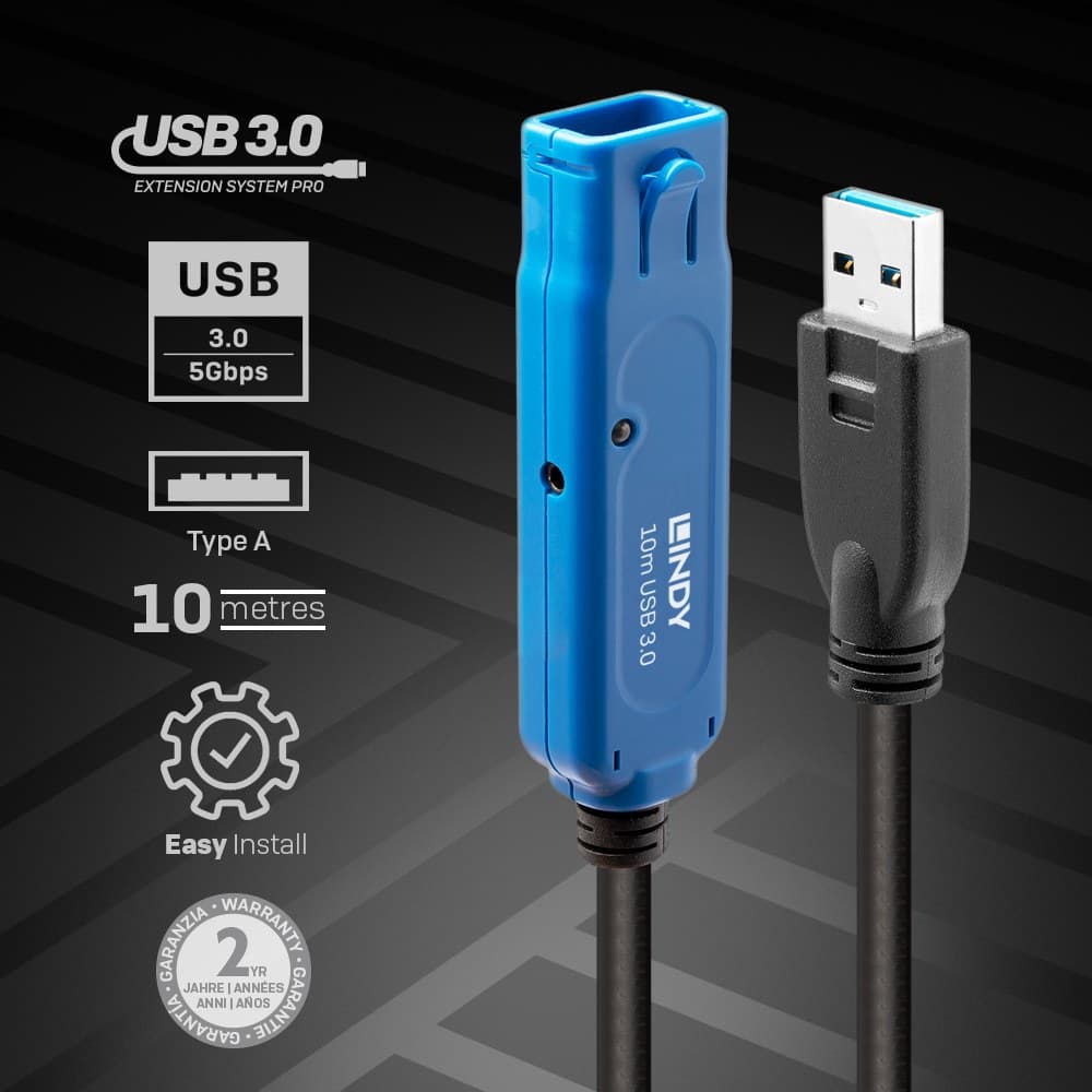 Lindy USB 3.0 Active Extension Cable Pro 10m - Image 2