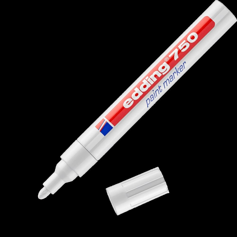 edding 750 Paint Marker Round Nib 2-4mm - White - Box of 10 - Image 1