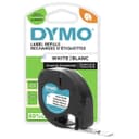 DYMO LetraTag Plastic Labels 12mm x 4m - Black on White thumbnail 1
