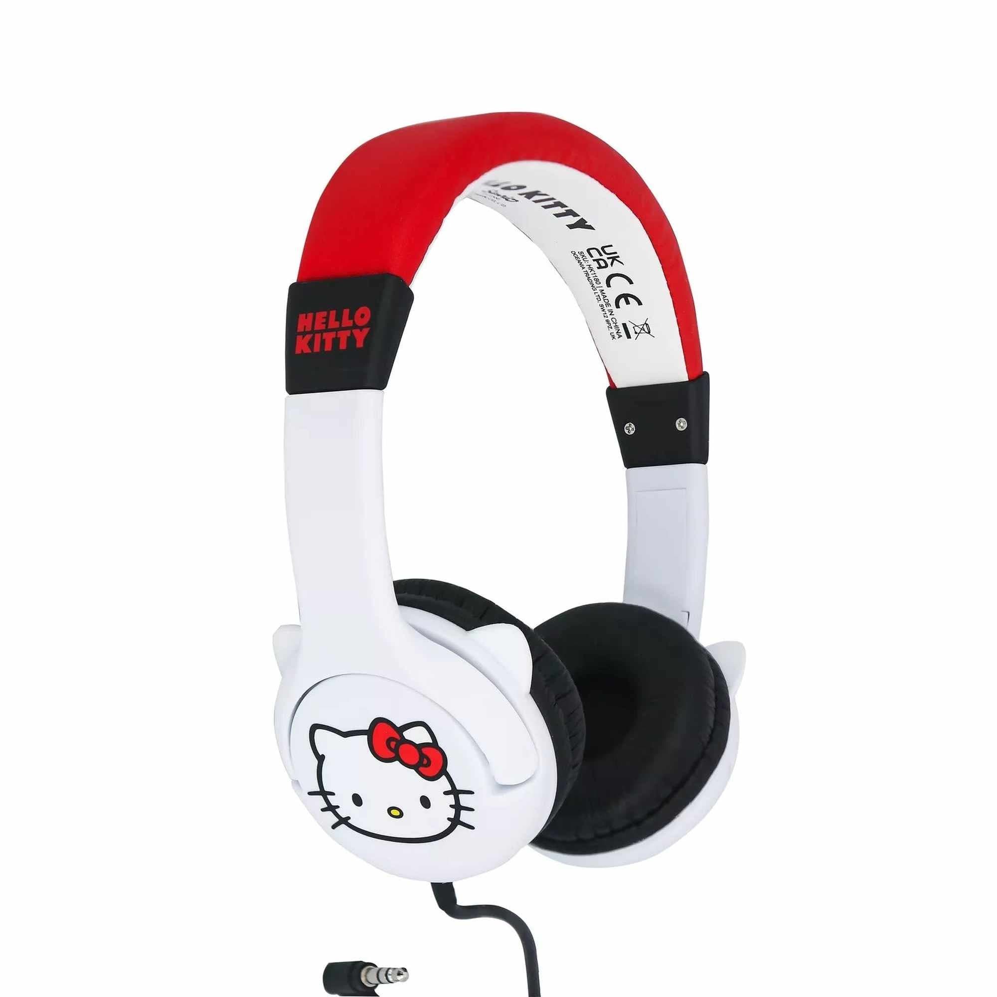 OTL Hello Kitty Kids Wired Headphones with Ears - White & Red
