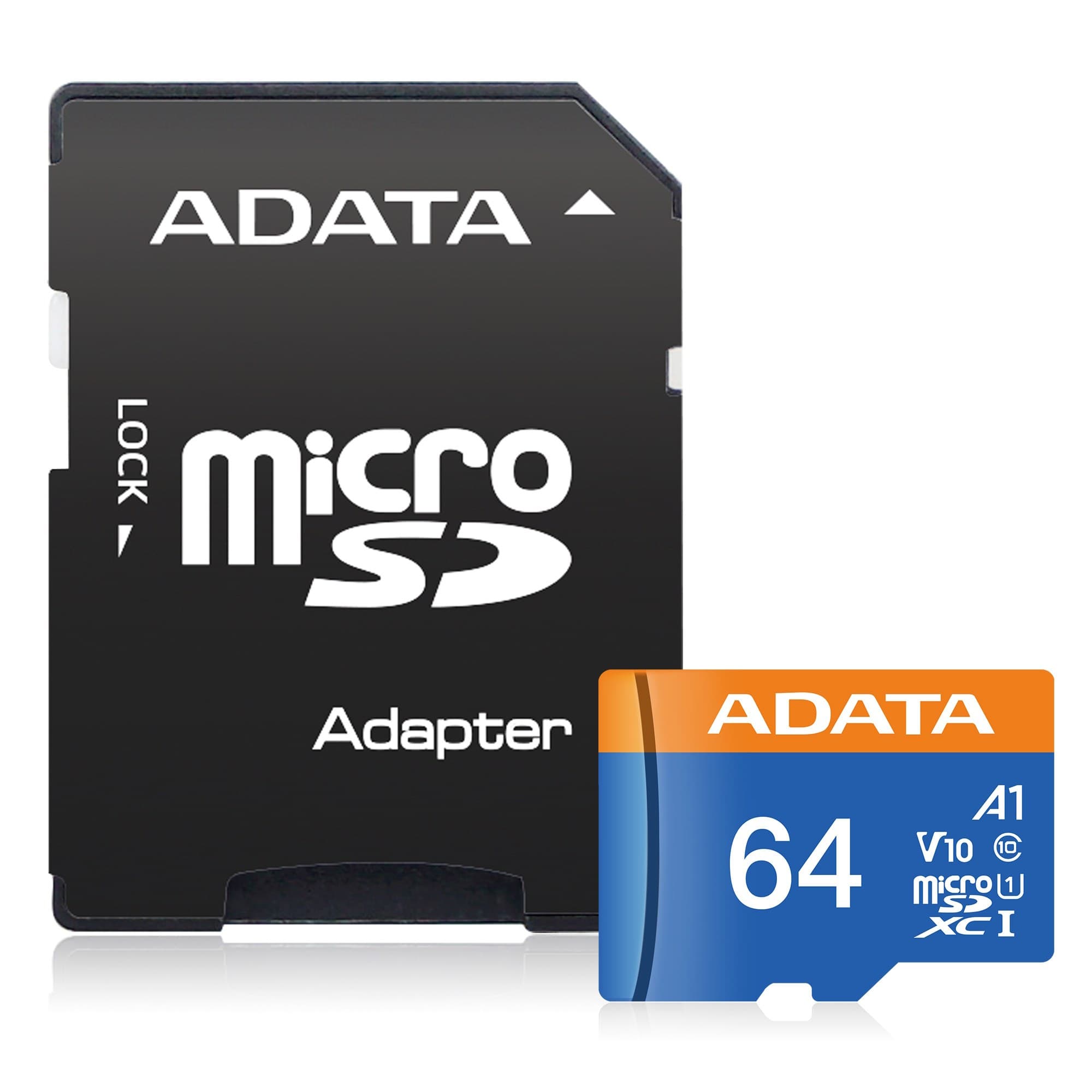 ADATA Premier microSDXC/SDHC UHS-I Class 10 A1 V10 Memory Card with SD Adapter 64GB