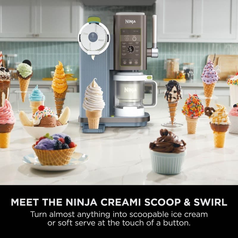 Ninja CREAMi Scoop & Swirl 13-in-1 Ice Cream & Soft Serve Maker - Icy Blackberry Lime - Image 2
