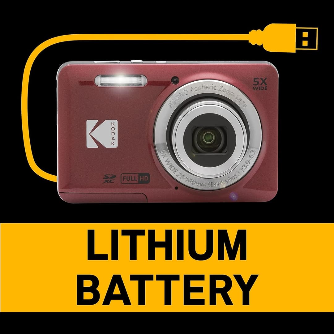 Kodak PixPro Friendly Zoom FZ55 16MP Compact Digital Camera - Red - Image 6