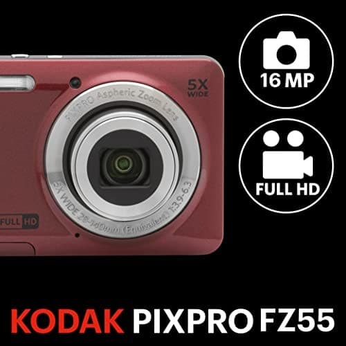 Kodak PixPro Friendly Zoom FZ55 16MP Compact Digital Camera - Red - Image 9