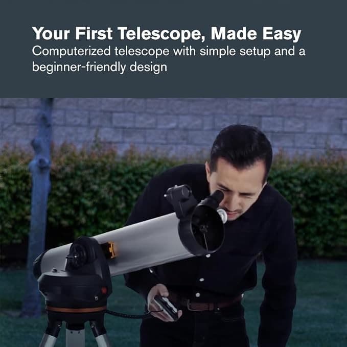 Celestron LCM 114 Computerised Newtonian Reflector Telescope 31150 - Silver - Image 2