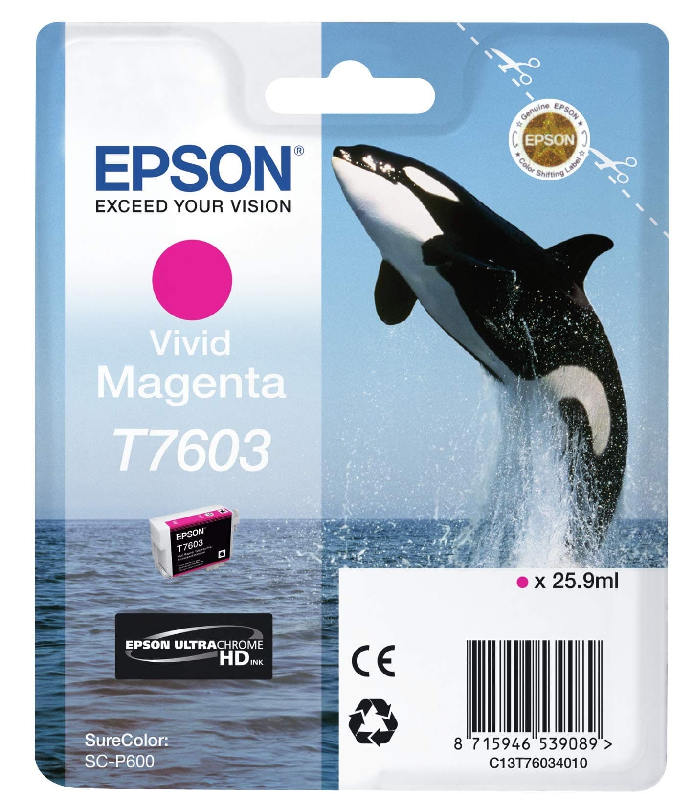Epson C13T76034010 T7603 Vivid Ink Cartridge - Magenta