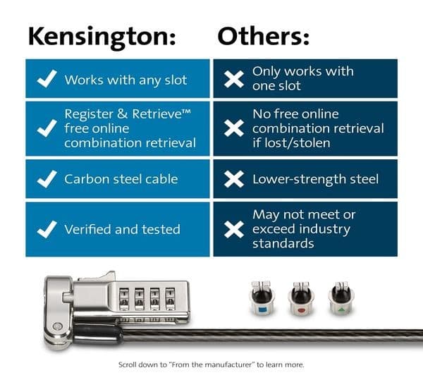 Kensington Universal 3-in-1 Laptop Security Lock - Image 2