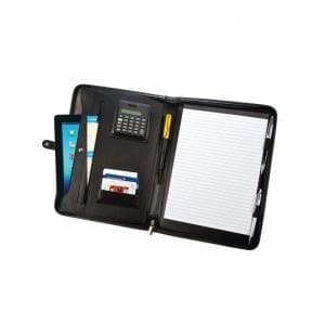 Monolith Tablet A4 Conference Folder with Calculator Black 2923