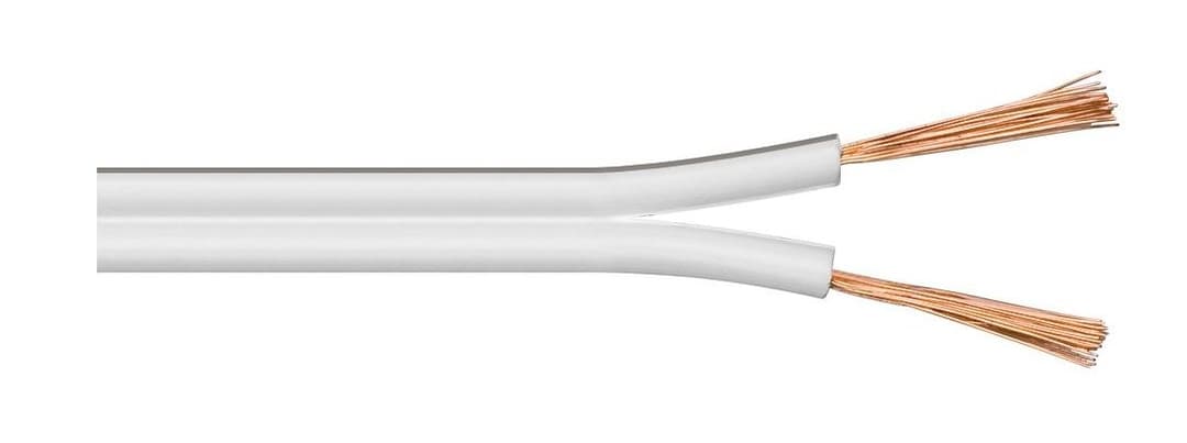 Microconnect AUDSPEAKER2-100C Speaker Cable 2 x 2.5mm² CCA White - 100m Reel - Image 1