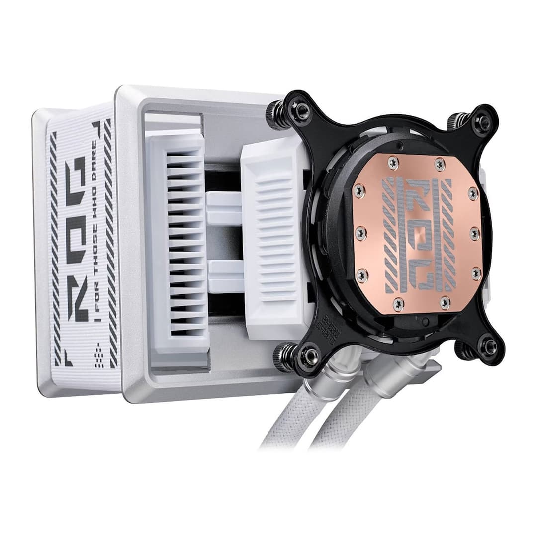 ASUS ROG Ryuo IV SLC 360 ARGB AIO Liquid CPU Cooler with 6.67-inch Curved AMOLED Display - White - Image 3